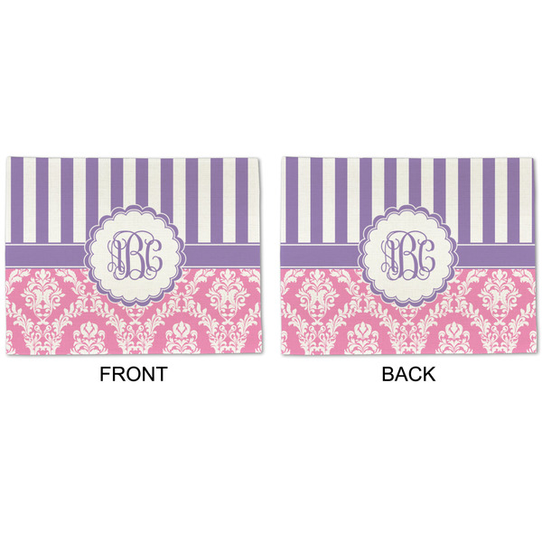 Pink & Purple Damask Linen Placemat - APPROVAL (double sided)