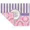 Pink & Purple Damask Linen Placemat - Folded Corner (double side)