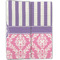 Pink & Purple Damask Linen Placemat - Folded Half (double sided)