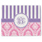 Pink & Purple Damask Single-Sided Linen Placemat - Single w/ Monogram