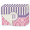 Pink & Purple Damask Single-Sided Linen Placemat - Set of 4 w/ Monogram
