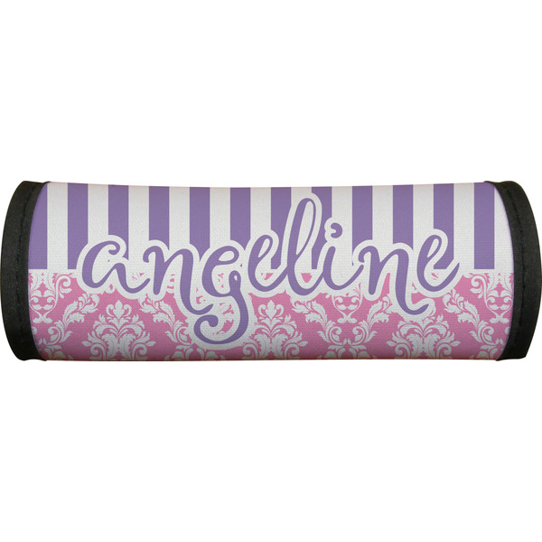 Pink & Purple Damask Luggage Handle Wrap