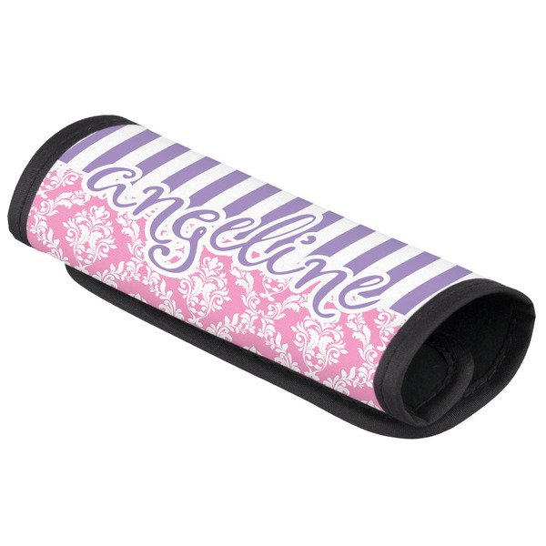 Custom Pink & Purple Damask Luggage Handle Cover (Personalized)