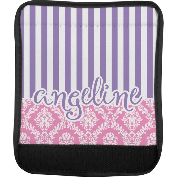 Pink & Purple Damask Luggage Handle Wrap (Approval)