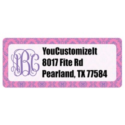 Pink & Purple Damask Return Address Labels (Personalized)