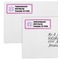 Pink & Purple Damask Mailing Labels - Double Stack Close Up