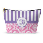 Pink & Purple Damask Makeup Bag (Personalized)