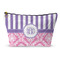 Pink & Purple Damask Structured Accessory Purse (Front)