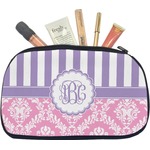Pink & Purple Damask Makeup / Cosmetic Bag - Medium (Personalized)