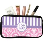 Pink & Purple Damask Makeup / Cosmetic Bag - Small (Personalized)