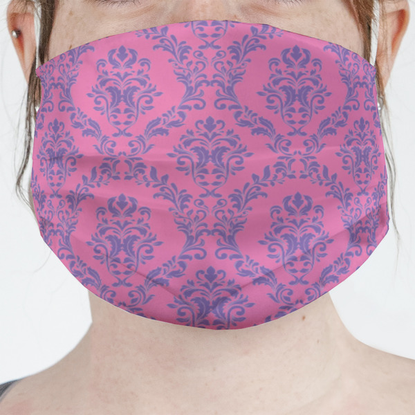 Custom Pink & Purple Damask Face Mask Cover