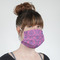 Pink & Purple Damask Mask - Quarter View on Girl