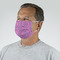Pink & Purple Damask Mask - Quarter View on Guy