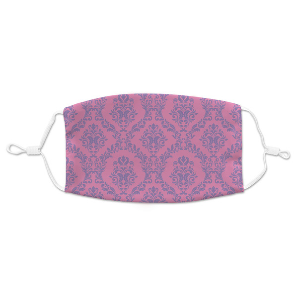 Custom Pink & Purple Damask Adult Cloth Face Mask - Standard