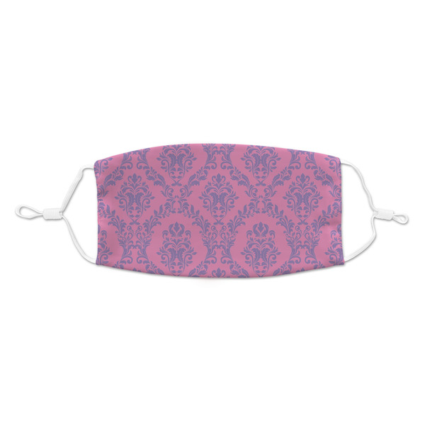 Custom Pink & Purple Damask Kid's Cloth Face Mask - Standard