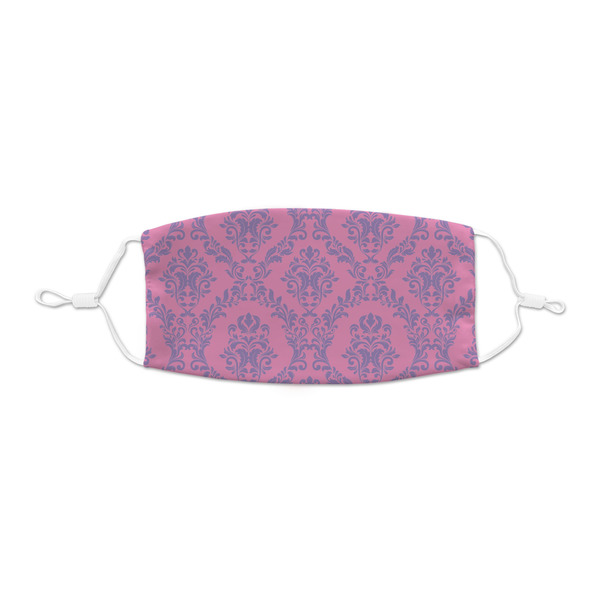 Custom Pink & Purple Damask Kid's Cloth Face Mask - XSmall