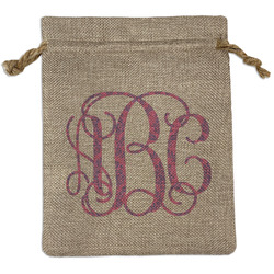 Pink & Purple Damask Burlap Gift Bag (Personalized)