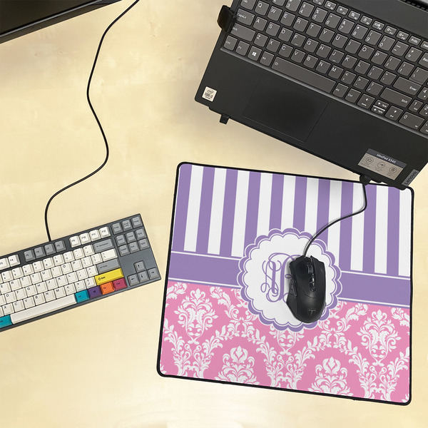Pink & Purple Damask Medium Gaming Mats - LIFESTYLE