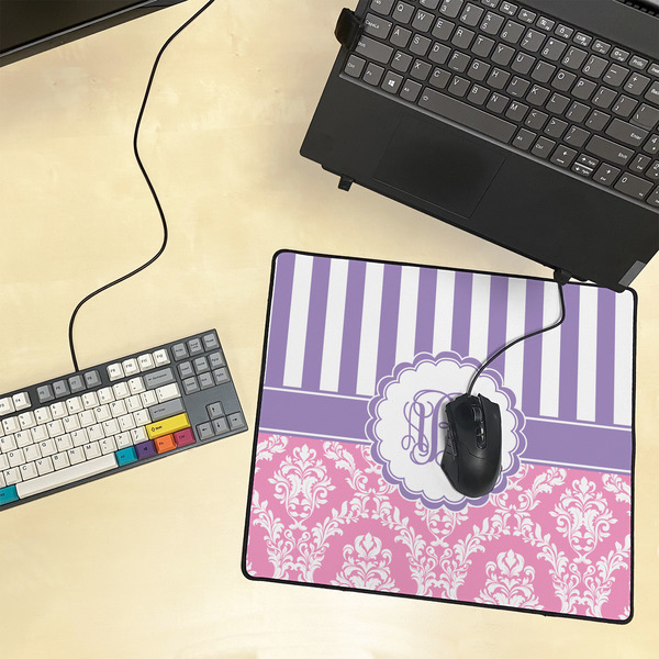 Pink & Purple Damask Medium Gaming Mats - LIFESTYLE