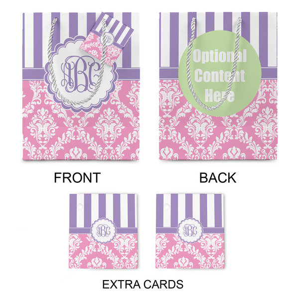 Pink & Purple Damask Medium Gift Bag - Approval