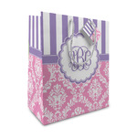 Pink & Purple Damask Medium Gift Bag (Personalized)