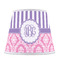 Pink & Purple Damask Poly Film Empire Lampshade - Front View