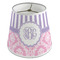 Pink & Purple Damask Poly Film Empire Lampshade - Angle View