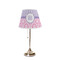 Pink & Purple Damask Poly Film Empire Lampshade - On Stand