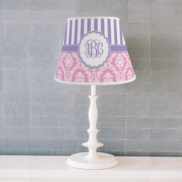 Pink & Purple Damask Poly Film Empire Lampshade - Lifestyle