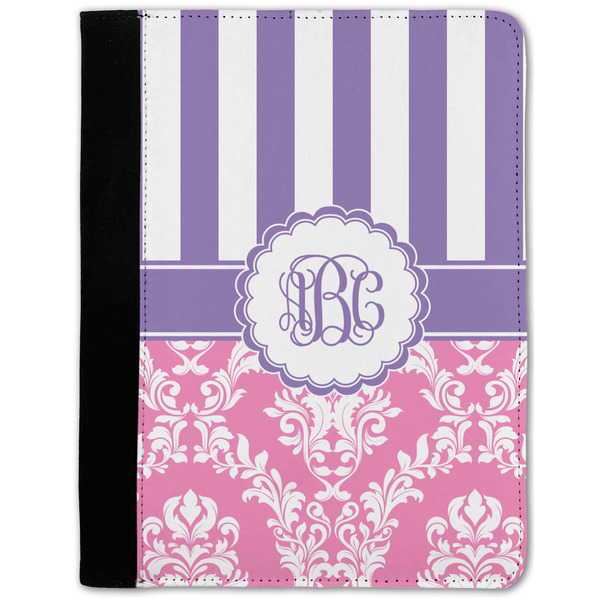 Custom Pink & Purple Damask Notebook Padfolio w/ Monogram