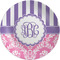 Pink & Purple Damask Melamine Plate 8 inches