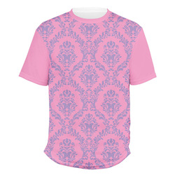 Pink & Purple Damask Men's Crew T-Shirt (Personalized)