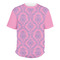 Pink & Purple Damask Men's Crew T-Shirt - X Large