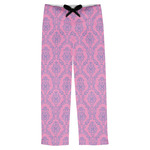 Pink & Purple Damask Mens Pajama Pants - XS