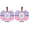 Pink & Purple Damask Metal Benilux Ornament - Front and Back (APPROVAL)