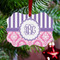 Pink & Purple Damask Metal Benilux Ornament - Lifestyle