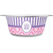 Pink & Purple Damask Metal Pet Bowl - White Label - Medium - Main