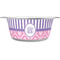 Pink & Purple Damask Stainless Steel Dog Bowl - Small (Personalized)
