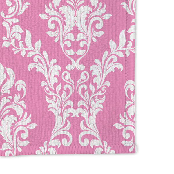 Pink & Purple Damask Microfiber Dish Rag - DETAIL