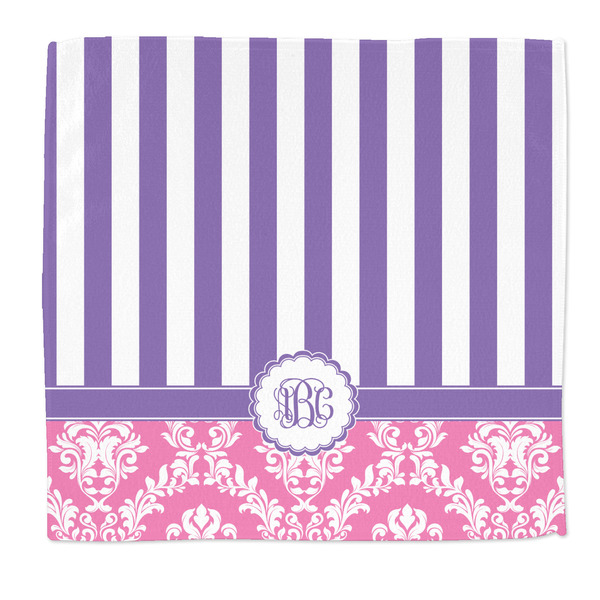 Custom Pink & Purple Damask Microfiber Dish Rag (Personalized)