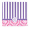 Pink & Purple Damask Microfiber Dish Rag - Front/Approval