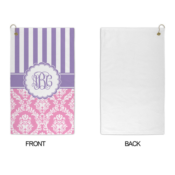 Pink & Purple Damask Microfiber Golf Towels - APPROVAL
