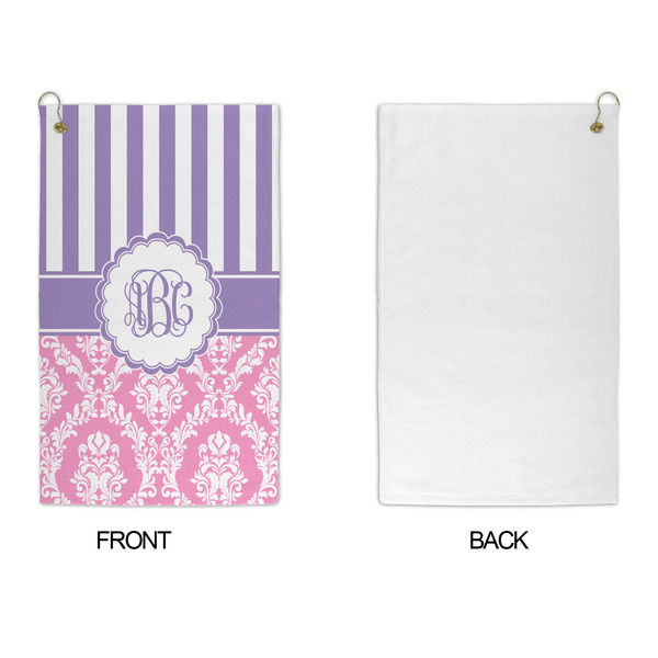 Pink & Purple Damask Microfiber Golf Towels - APPROVAL