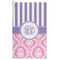 Pink & Purple Damask Microfiber Golf Towels - FRONT