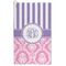 Pink & Purple Damask Microfiber Golf Towel - Large (Personalized)