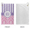 Pink & Purple Damask Microfiber Golf Towels - Small - APPROVAL