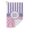 Pink & Purple Damask Microfiber Golf Towels Small - FRONT FOLDED