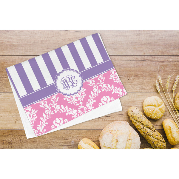 Pink & Purple Damask Microfiber Kitchen Towel - LIFESTYLE