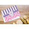Pink & Purple Damask Microfiber Kitchen Towel - LIFESTYLE