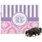 Pink & Purple Damask Dog Blanket - Large (Personalized)